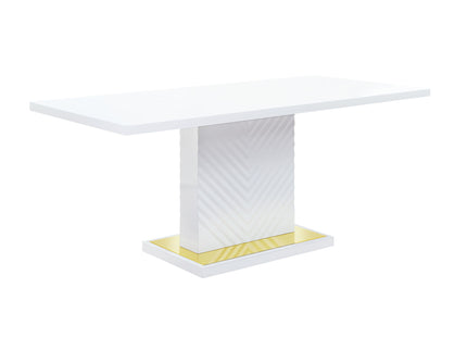 Gaines - High Gloss Dining Table With Pedestal Base