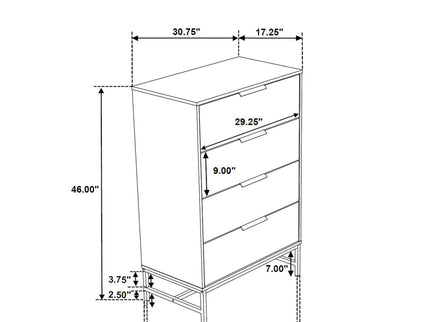 Taraval - 4 Drawer Chest - White