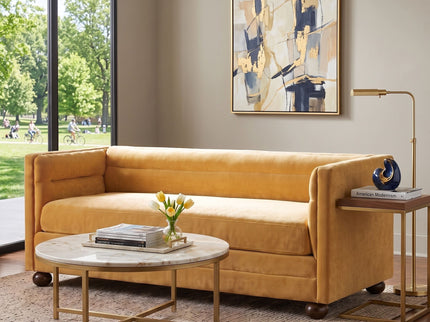 3 Seater Sofa Upholstery With Square Arms, Living Room Couch