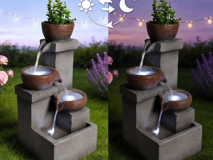 LED Waterfall Fountain Outdoor For Garden - Gray