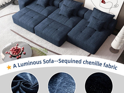 Modern Oversized Diy Combination Modular Sectional Sofa & Pillows