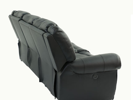 Plush Relax 1 Piece Power Reclining Sofa With Padded Armrests, 3 Seat Living Room Furniture - Black