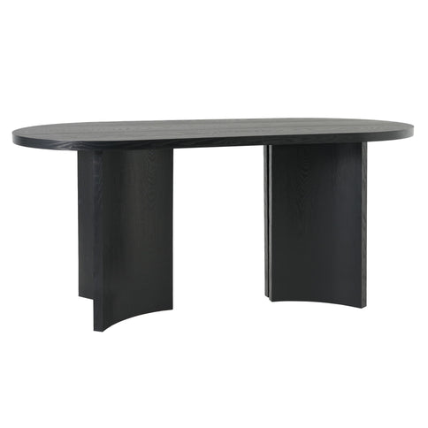Dining Table With Curved Legs - Black