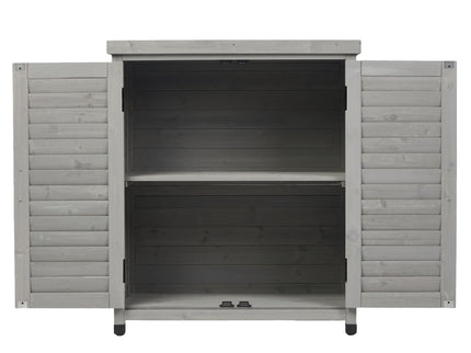 Potting Bench With Storage Cabinet And Metal Table Top For Outdoor