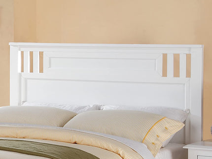 Simple Frame With Headboard And Vertical Carved Design