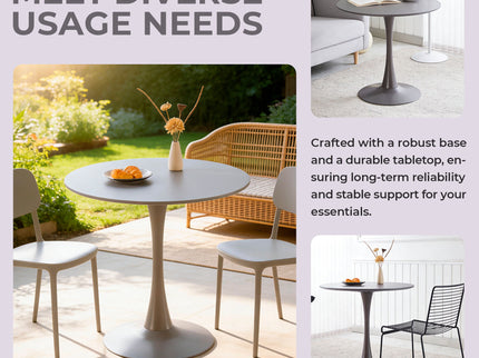 Mid-Century Tulip Table With Round Top, Pedestal Base