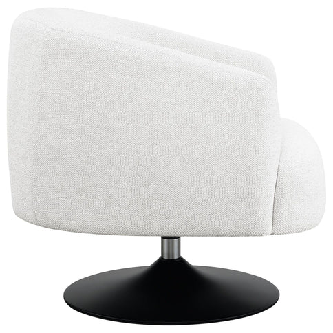 Upholstered Swivel Accent Chair, 360 Degree Rotation - Beige