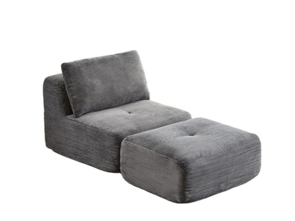 Single Chaise Longue With Movable Ottoman For Living Room