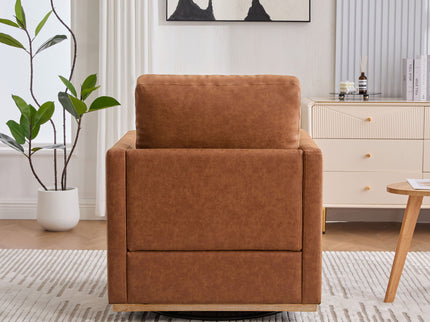 Modern Upholstered Square Swivel Accent Chair With 360 Degree Rotation