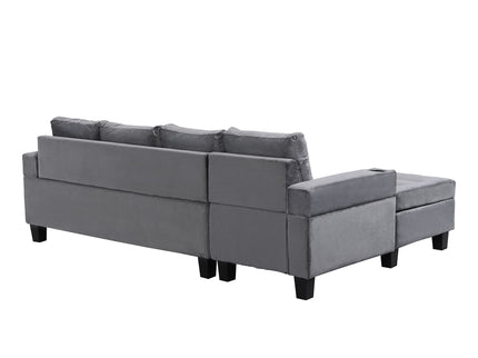 Modern Sectional Sofa Set With L Shape Chaise Lounge And Storage
