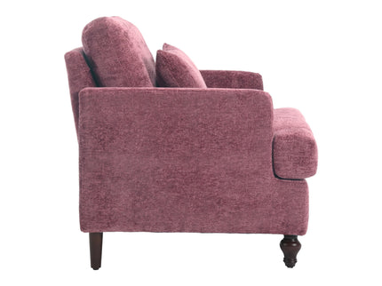 Modern Mid Century Wood Frame Armchair With Tufted Design