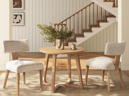 Louise - Split Back Upholstered Dining Side Chair (Set of 2) - Travertine Beige