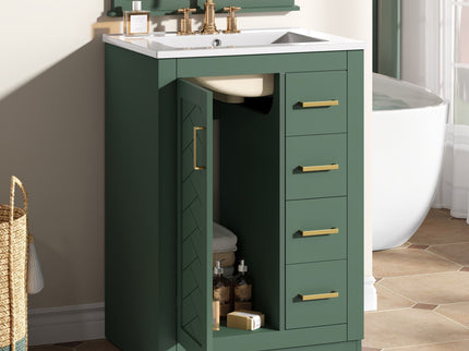 Modern Bathroom Vanity With 1 Door And 3 Drawers