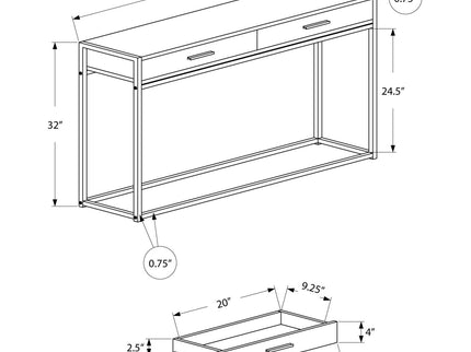 Accent Console Table For Entryway, Storage Drawers, Contemporary & Modern