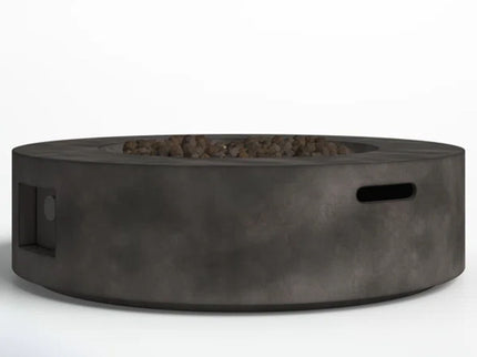Fiber Reinforced Outdoor Fire Pit Table - Black / Gray