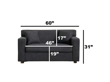 2 In 1 Lounge Chair With 4" Mattress & 2 Throw Pillows - Gray