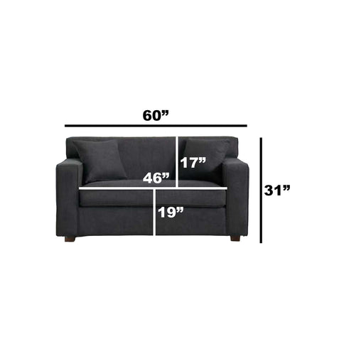 2 In 1 Lounge Chair With 4" Mattress & 2 Throw Pillows - Gray