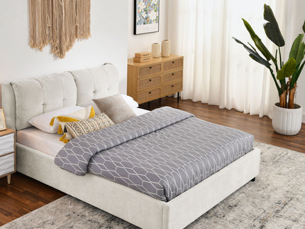 Storage Upholstered Hydraulic Platform Bed With Integrated Headboard