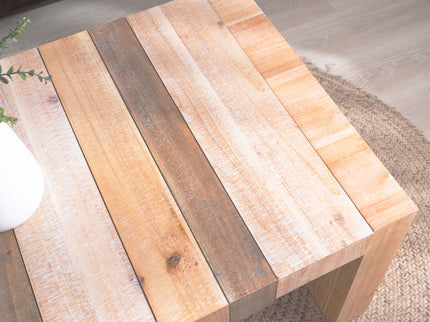 Modern Rustic Table With Sculpted Block Design