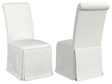 Isela - Upholstered Skirted Side Chair (Set of 2) - White