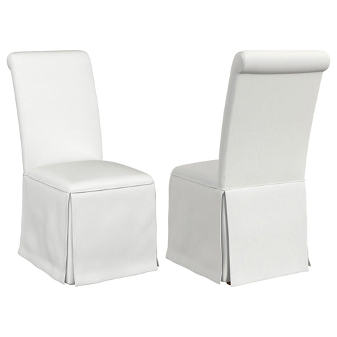 Isela - Upholstered Skirted Side Chair (Set of 2) - White