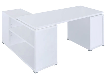 Tona - L-Shape Computer Desk With 3 Drawers And 5 Shelves
