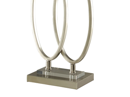Rectangular Shade Accent Lamp With 3 Way Switch - Silver