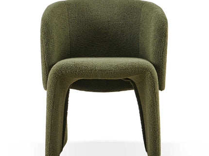 Modern Accent Chair Brown Single Sofa Chair, Upholstered Side Chair Teddy Comfy Chair For Dining Room / Bedroom / Living Room / Reception