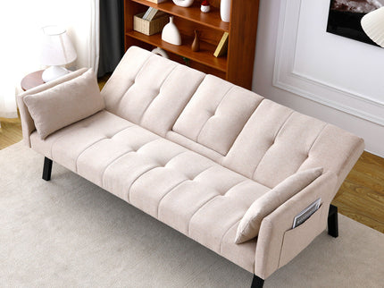 Sofa Bed With Foldable Design And Cup Holder