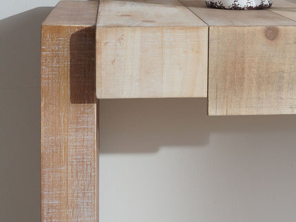 Modern Rustic Table With Sculpted Block Design