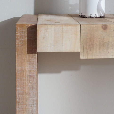 Modern Rustic Table With Sculpted Block Design