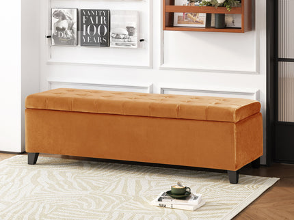 Wendover - Elegant Tufted Storage Bench With Lift-Up Top And Birch Wood Legs