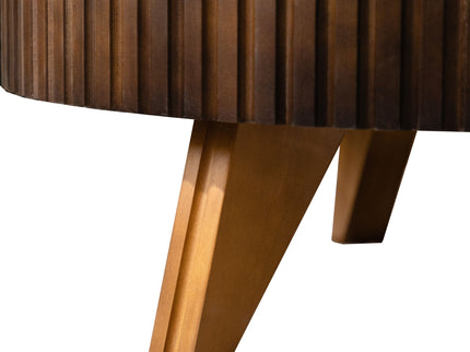 Round Retro Coffee With Solid Wood Legs
