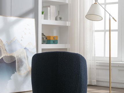 Teddy Fabric Swivel Accent Armchair Barrel Chair With Powder Coating Metal Ring