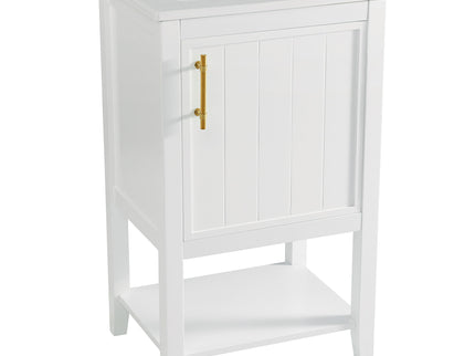Modern Bathroom Vanity With Sink, Soft-Closing Door And Open Shelf