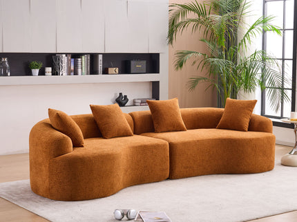 4 Seater Sofa With Fabric, 30D, 60 Hardness Full Sponge, 4 Pillow For Living Room, Home Furniture Sleeper Sectional Sofa For Apartment