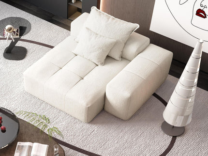 Modern Oversized Modular Sectional Sofa, Sparkling Fabric Soft Cushion Sofa With 2 Pillows