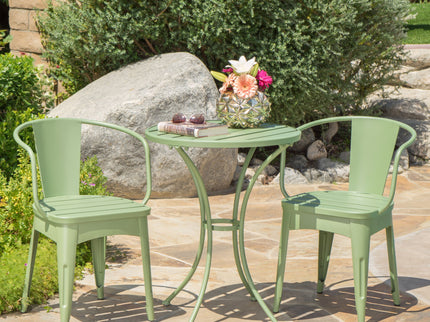 3 Piece Bistro Set With Table And 2 Chairs - Green