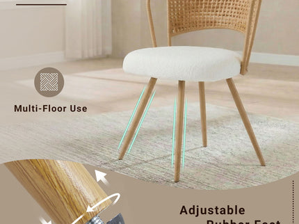 Dining Chairs With Wing Back Design For Kitchen (Set of 2) - Beige / Brown