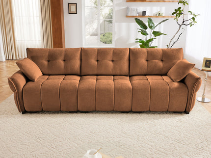 Modern Sofa & Pillows, Textured Cover, High Rebound Cushions