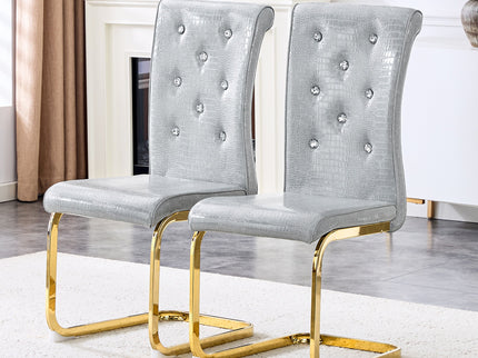 Elegant Design Alligator Skin Upholstered Dining Chairs