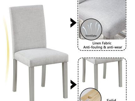 Dining Table Set With Crystal Decoration And Upholstered Chairs