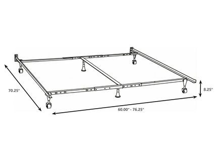 Deverton - Queen / Eastern King / California King Bed Frame With Center Support And Adjustable Design - Black