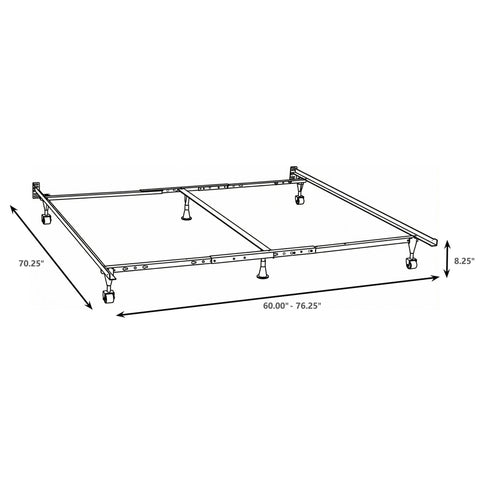 Deverton - Queen / Eastern King / California King Bed Frame With Center Support And Adjustable Design - Black