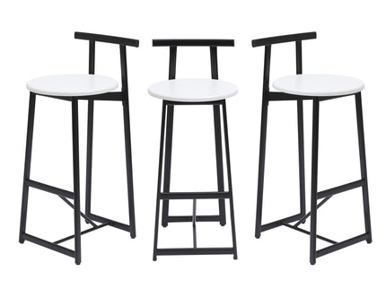 Modern Bar Stools With Backrest For Kitchen (Set of 3)