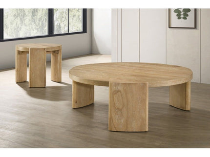 21" Kepler Drift Round End Table, Living Room 1 Piece Sofa Side Table With Curved Legs - Driftwood