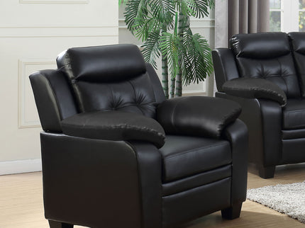 Winchell - Upholstered Padded Arm Tufted Accent Chair - Black