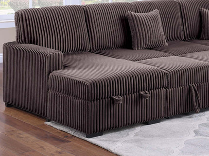 Convertible Sectional Upholstered Sleeper Sofa With Storage Chaise