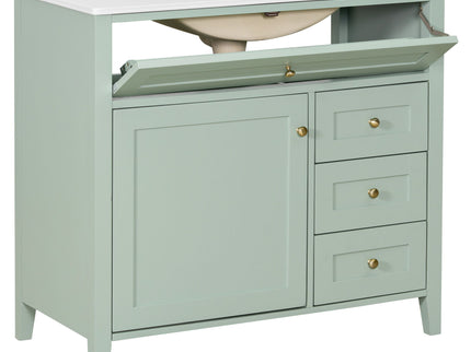 Bathroom Vanity With Sink, Cabinet With 3 Drawers And Adjustable Shelf