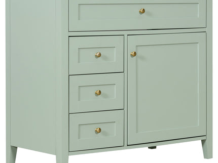 Bathroom Vanity With Sink, 3 Drawers & Cabinet With Adjustable Shelves